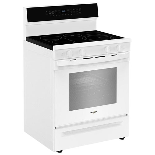 Cuisinière électrique autonome à 5 éléments avec convection véritable et friture à l'air 5,3 pi³ 30 po de Whirlpool - Blanc