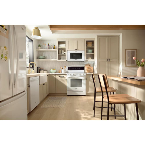 Cuisinière électrique autonome à 5 éléments avec convection véritable et friture à l'air 5,3 pi³ 30 po de Whirlpool - Blanc