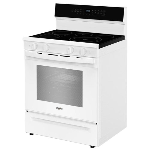 Cuisinière électrique autonome à 5 éléments avec convection véritable et friture à l'air 5,3 pi³ 30 po de Whirlpool - Blanc