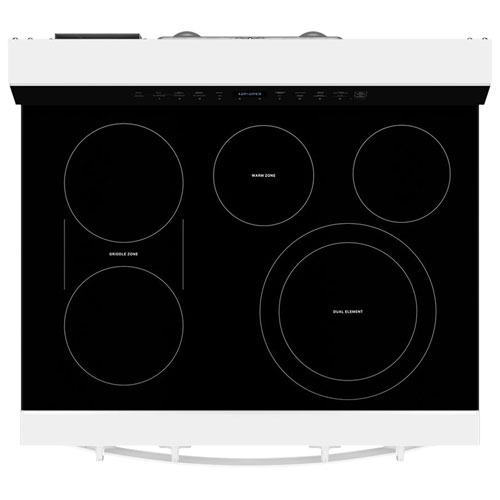 Cuisinière électrique autonome à 5 éléments avec convection véritable et friture à l'air 5,3 pi³ 30 po de Whirlpool - Blanc