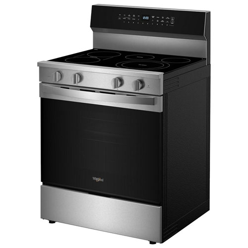 Cuisinière électrique autonome à 5 éléments avec convection véritable et friture à l'air 5,3 pi³ 30 po de Whirlpool - Acier inoxydable