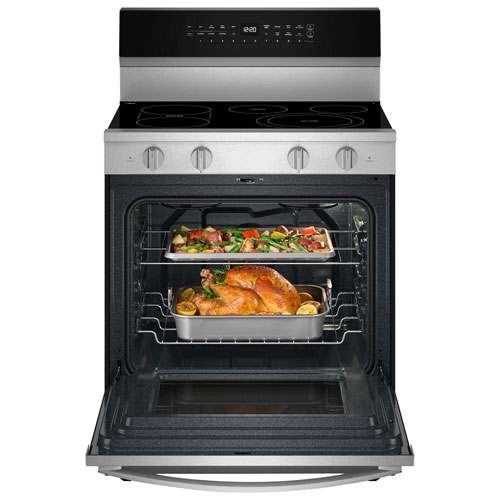 Cuisinière électrique autonome à 5 éléments avec convection véritable et friture à l'air 5,3 pi³ 30 po de Whirlpool - Acier inoxydable