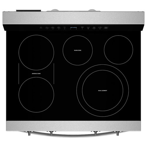 Cuisinière électrique autonome à 5 éléments avec convection véritable et friture à l'air 5,3 pi³ 30 po de Whirlpool - Acier inoxydable