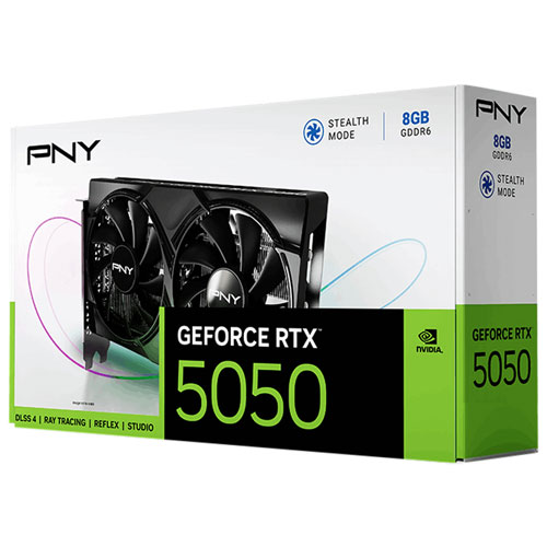Carte graphique à deux ventilateurs NVIDIA GeForce RTX 5050 GDDR6 de 8 Go de PNY