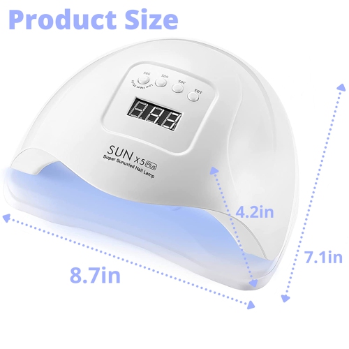 Lampe à ongles UV LED 80&nbsp;W de GreenLife – Séchoir à durcissement en gel rapide avec 36 perles pour vernis à ongles professionnels – Blanc