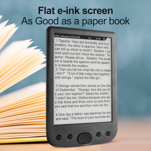 E-book reader 6 inches, eye protection e-book reader HD touch screen electronic ink technology, front light ink screen e-book reader - 512M+8GB