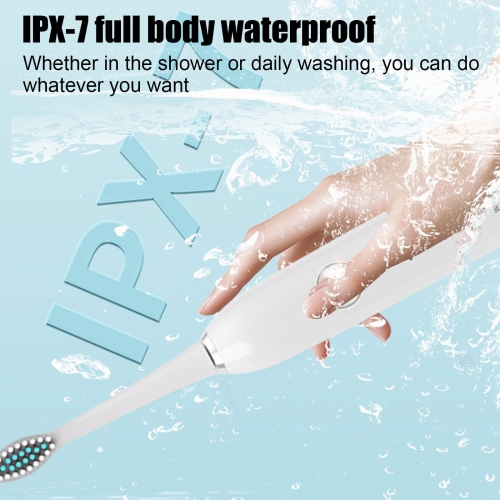 Electric toothbrush with 4 brush heads, 6 modes, 3 levels of force, IPX7 waterproof, 2-minute timer setting Electric toothbrush irrigator - green