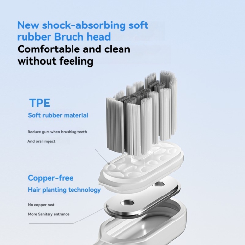 Waterproof multi-mode electric toothbrush sonic pulse, wireless charging toothbrush, IPX7 waterproof, long battery life - blue wireless charging model