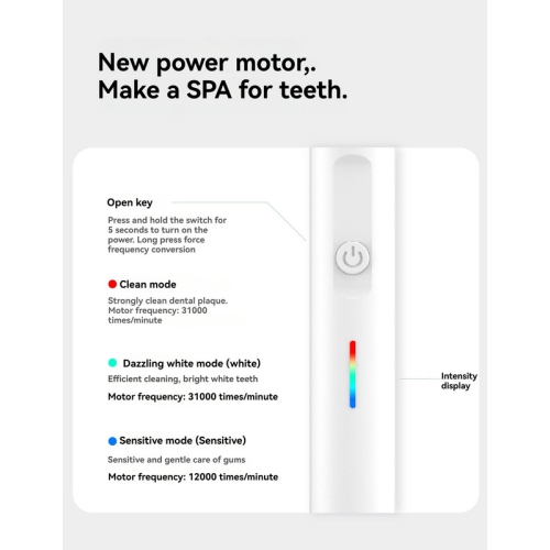 Brosse à dents électrique rechargeable à poils souples entièrement automatique et à lévitation magnétique 3 à soies souples pour adultes - blanc