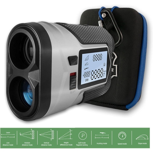 Golf Binoculars, 6X Golf Rangefinder With LCD Display Versatile Rechargeable Golf And Sport Range Finder USB Charging(1200 meters)