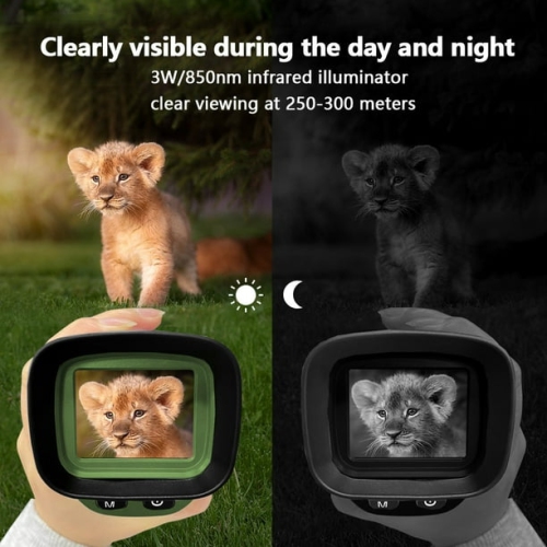 Night Vision Monocular Rechargeable Telescope Infrared NVG Goggles Full Dark Observe 7x IR 8x Digital Zoom 2.5K Video 40M Photo 2 Inches HD Screen