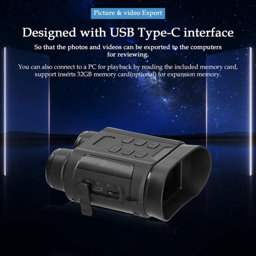 4K Night Vision Binoculars – 10× Optical & 8× Digital Zoom, 4″ TFT Adjustable Screen, 300m Infrared Viewing, Supports 128GB TF Card, 3W 850nm IR LED