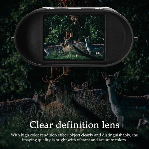 4K Night Vision Binoculars – 10× Optical & 8× Digital Zoom, 4″ TFT Adjustable Screen, 300m Infrared Viewing, Supports 128GB TF Card, 3W 850nm IR LED