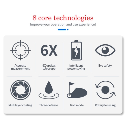 Gofl/Hunting Rangefinder, Slope Function, Flag-Lock, Pin-Sensor, Waterproof, 6X Magnification Clear View, 1200Yards Easy-to-Use Laser Range Finder