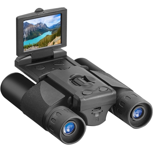 12x32 Easy Focus Binoculars with Camera with Camera & 2 inch LCD Screen, Portable Binoculars 5MP 1080P Video Photo Recorder for Concerts, Bird