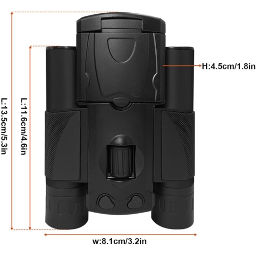 12x32 Easy Focus Binoculars with Camera with Camera & 2 inch LCD Screen, Portable Binoculars 5MP 1080P Video Photo Recorder for Concerts, Bird