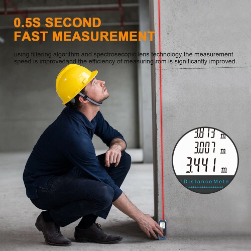 Laser Measuring Tape, 70m /229ft Laser Measure Device, ± 2mm Precise Digital Laser Measuring Device with Area Volume Pythagorean Calculation, LCD