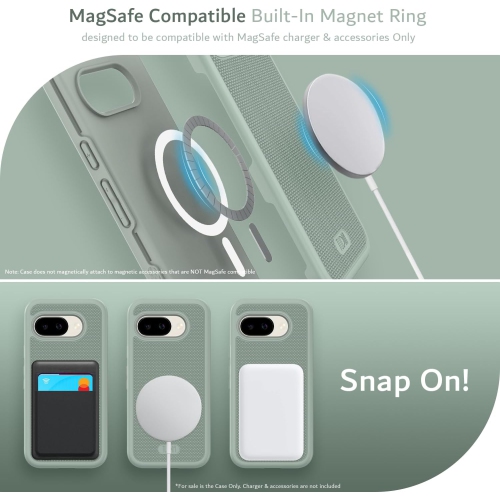 TUDIA MergeGrip for Google Pixel 9a Case 2025 Magsafe Compatible - Green Lily