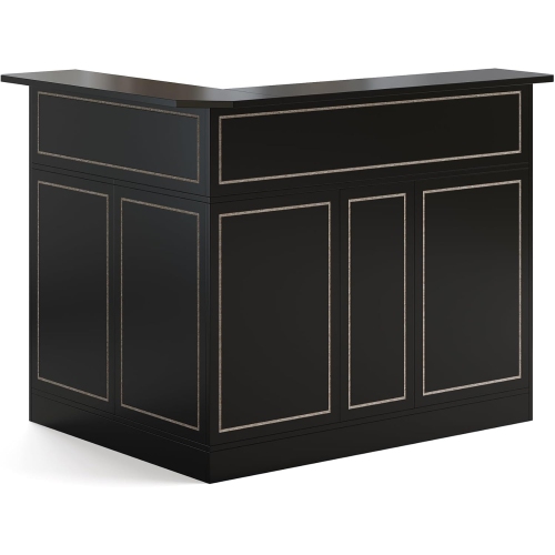 Armoire de bar Tribesigns, table de bar en L avec supports à pied, table de bar en coin à 4 niveaux avec spiritueux