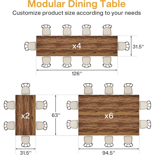 Tribesigns Square Dining Table Set of 6, 31.5" Industrial Dinner Table with Metal Base, Kitchen Table