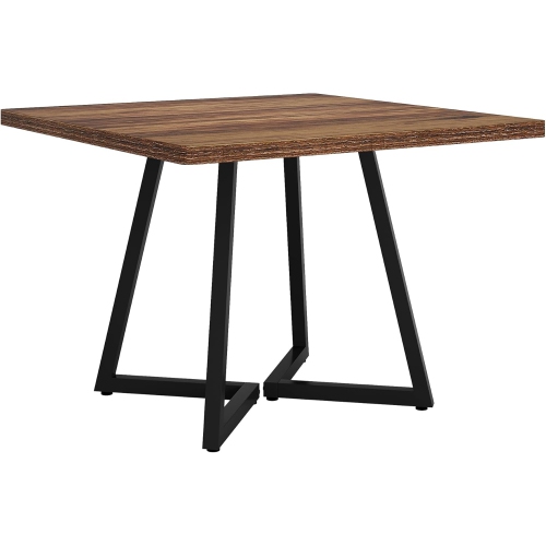 Tribesigns Square Dining Table Set of 4, 31.5" Industrial Dinner Table with Metal Base, Kitchen Table