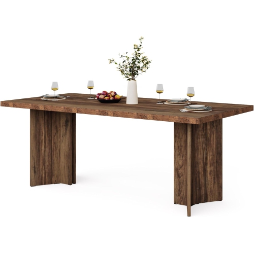 Table de salle à manger Tribesigns de 63&nbsp;po, style champêtre rustique avec grande table rectangulaire pour la salle à manger, cuisine