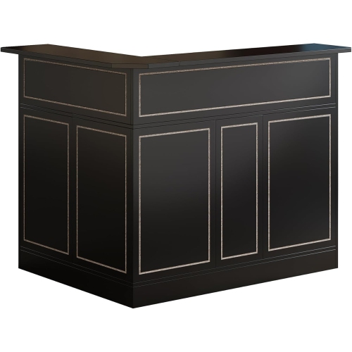 Tribesigns Reception Desk with Storage Shelves, L-Shaped Modern Front Desk, Reception Counter Table