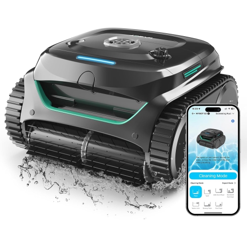 (2025 New) WYBOT C2 Inground Pool Vacuum Robot, Wall & Waterline Cleaning, Ultra-Fine Filtration, Cordless Robotic Pool Cleaner wtih Triple Motor