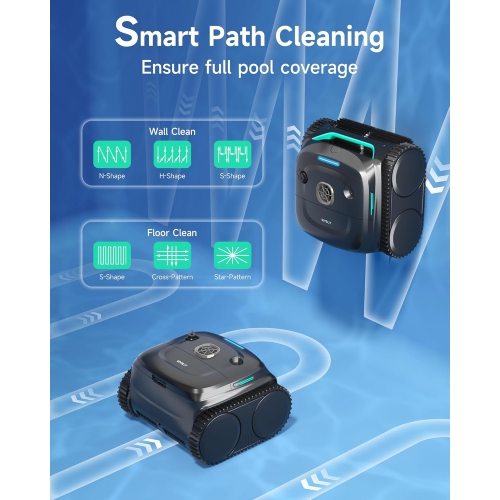 (2025 New) WYBOT C2 Inground Pool Vacuum Robot, Wall & Waterline Cleaning, Ultra-Fine Filtration, Cordless Robotic Pool Cleaner wtih Triple Motor