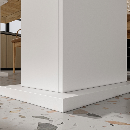 Famapy Modern 78.7" Rectangular Wood Grain Dining Table with White Base, Large 6-8 Seater Table for Kitchen, Dining Room, or Home Office – Sturdy P2