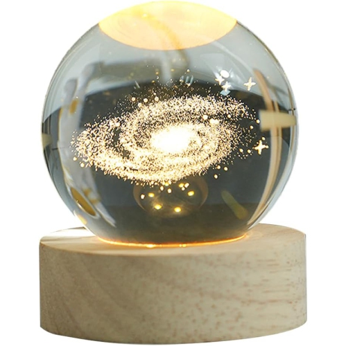 3D crystal ball, cosmic galaxy crystal ball, fashionable healing products, indirect lighting, glass night light, Valentine's Day, female gifts, home