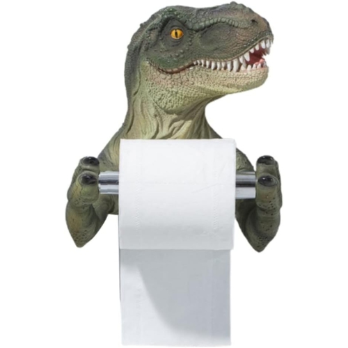 3D Dinosaur Paper Roll Holder Wall Mounted Toilet Paper Holder Tyrannosaurus Rex Decorative Paper Towel Holder for Bathroom Home