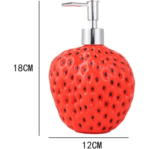 Liquid Soap Dispenser Red Strawberry Liquid Hand Soap Dispenser 5 Ounces Stylish Soap Dispenser Bathroom Travel Container Hand Soap Pump Bottle