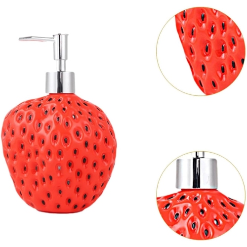 Liquid Soap Dispenser Red Strawberry Liquid Hand Soap Dispenser 5 Ounces Stylish Soap Dispenser Bathroom Travel Container Hand Soap Pump Bottle