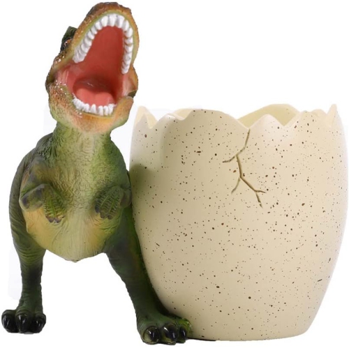 Dinosaur egg pencil holder for desk, Velociraptor Tyrannosaurus Rex pencil storage box, suitable for office supplies gifts