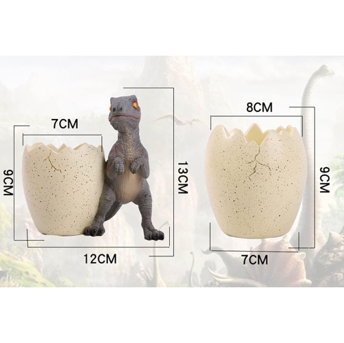 Dinosaur egg pencil holder for desk, Velociraptor Tyrannosaurus Rex pencil storage box, suitable for office supplies gifts