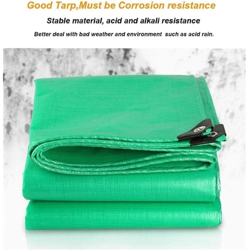 Tarps Heavy Duty Waterproof 6x6 Feet,10Mil UV Resistant Poly Tarp,Multipurpose Small Tarp with Metal Grommets and Reinforced Edges, Green