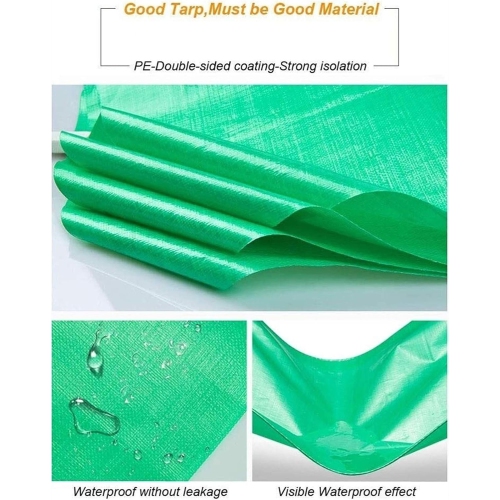 Tarps Heavy Duty Waterproof 6x12 Feet,10Mil UV Resistant Poly Tarp,Multipurpose Small Tarp with Metal Grommets and Reinforced Edges, Green