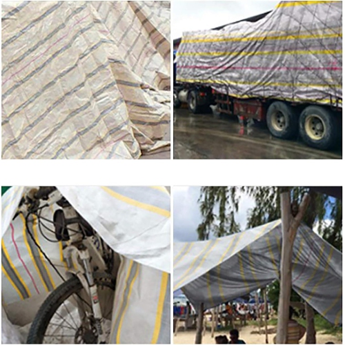 Tarps Heavy Duty Waterproof 12x12 Feet,10Mil UV Resistant Poly Tarp,Multipurpose Small Tarp with Metal Grommets and Reinforced Edges,Gold and Silver