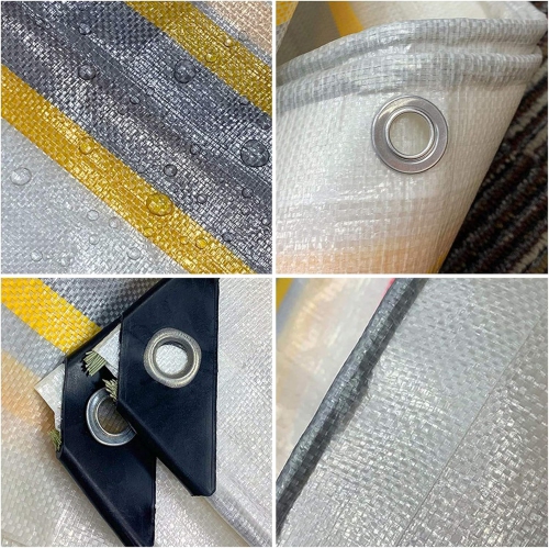 Tarps Heavy Duty Waterproof 9x12 Feet,10Mil UV Resistant Poly Tarp,Multipurpose Small Tarp with Metal Grommets and Reinforced Edges,Gold and Silver