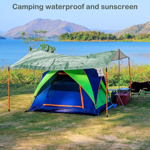 Tarps Heavy Duty Waterproof 12x15 Feet,10Mil UV Resistant Poly Tarp,Multipurpose Small Tarp with Metal Grommets and Reinforced Edges, Silver/Green