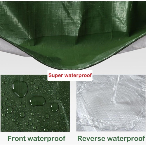 Tarps Heavy Duty Waterproof 6x15 Feet,10Mil UV Resistant Poly Tarp,Multipurpose Small Tarp with Metal Grommets and Reinforced Edges, Silver/Green