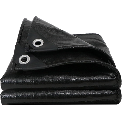 Tarps Heavy Duty Waterproof 6x30 Feet,10Mil UV Resistant Poly Tarp,Multipurpose Small Tarp with Metal Grommets and Reinforced Edges, Black