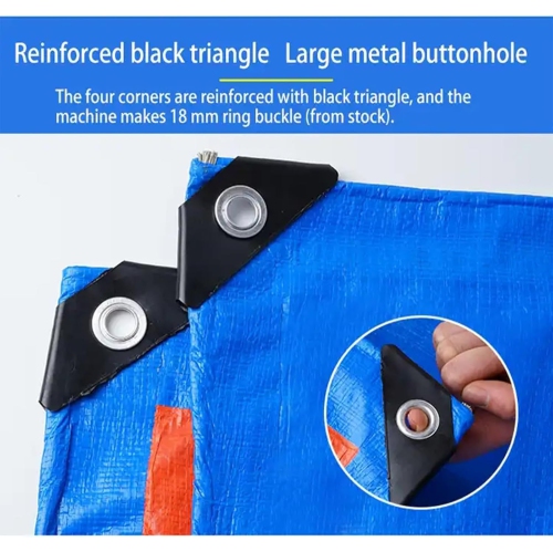 Tarps Heavy Duty Waterproof 6x12 Feet,10Mil UV Resistant Poly Tarp,Multipurpose Small Tarp with Metal Grommets and Reinforced Edges, Blue Orange