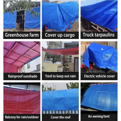 Tarps Heavy Duty Waterproof 6x12 Feet,10Mil UV Resistant Poly Tarp,Multipurpose Small Tarp with Metal Grommets and Reinforced Edges, Blue Orange