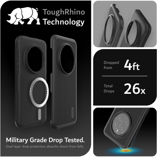 TUDIA MergeGrip for Honor Magic 7 Pro Case 5G 2025 MagSafe Compatible - Black