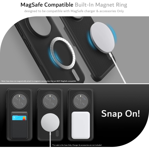 TUDIA MergeGrip for Honor Magic 7 Pro Case 5G 2025 MagSafe Compatible - Black