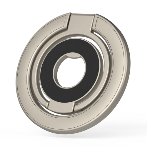 Magsafe double-sided magnetic mobile phone holder metal desktop holder alloy material thin shape, 360 degree rotating finger grip - gold