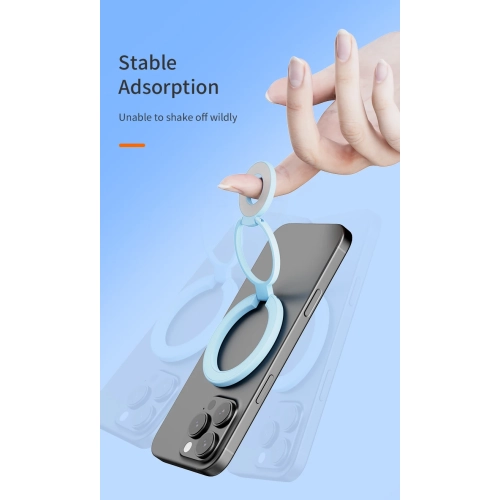 Magsafe double-sided magnetic mobile phone holder metal desktop holder alloy material thin shape, 360 degree rotating finger grip - gold