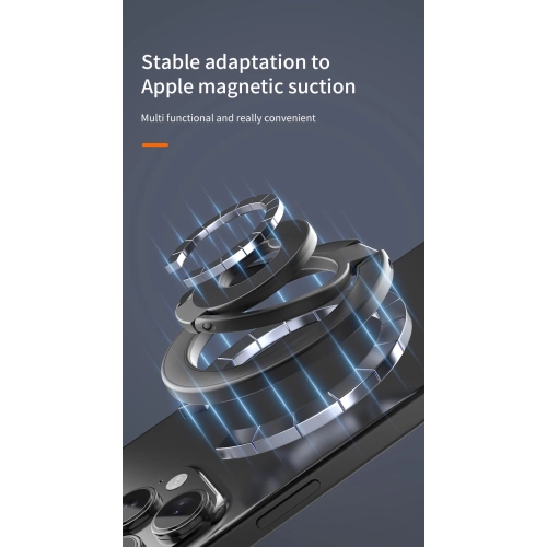 Support magnétique double face pour téléphone mobile MagSafe Support de bureau en métal Alliage de forme mince, prise rotative à 360 degrés pour les